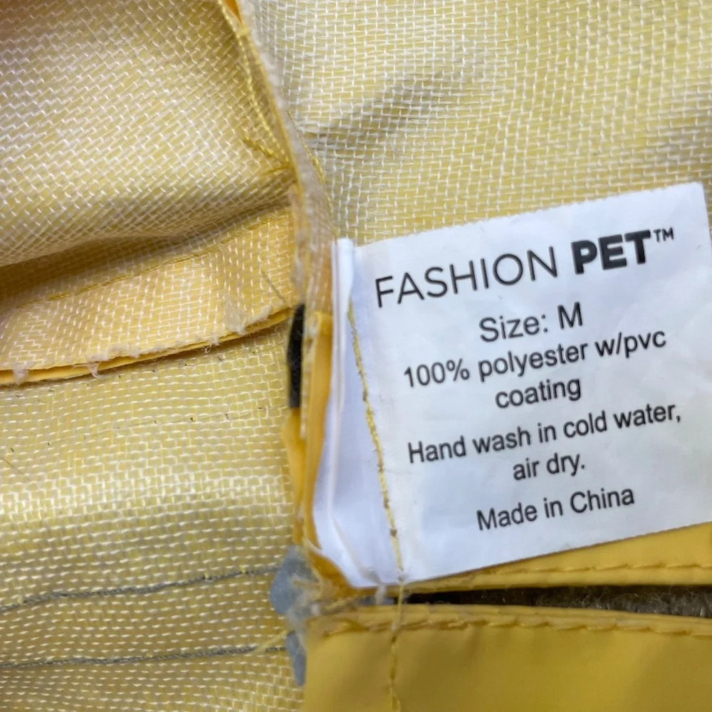 Yellow & Black Raincoat With Reflective for Dogs In Size Medium - Picture 9 of 9